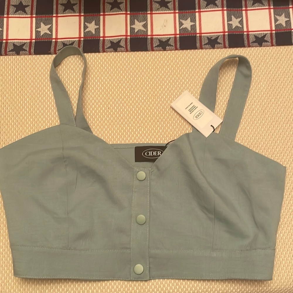 CIDER LIGHT BLUE BANDEU TOP